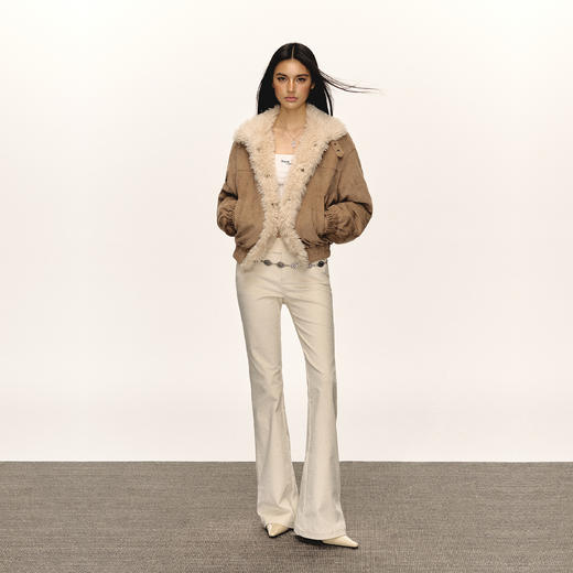 Ariseism美式复古高级感麂皮绒羊羔毛拼接棉衣外套女冬季新款棉服 商品图4