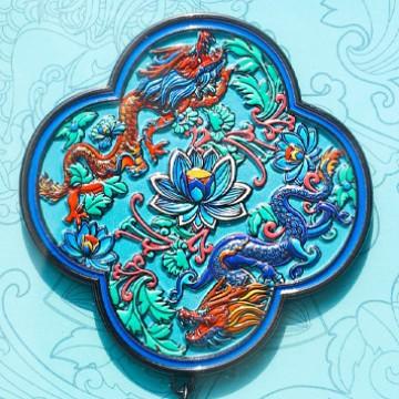 【龙纹琉璃砖】金属吊坠冰箱贴大英博物馆文物复刻创新磁吸贴冰箱贴 商品图2