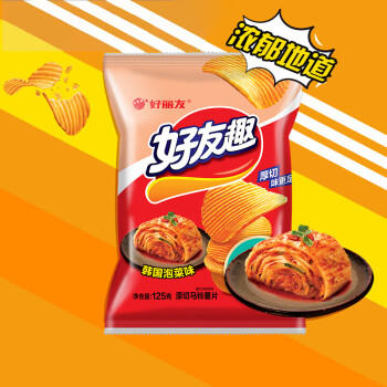 好丽友（ORION）好友趣韩国泡菜味125g 追剧休闲零食薯片膨化食品儿童解馋小吃 /休闲食品 /膨化食品 /薯片 商品图0