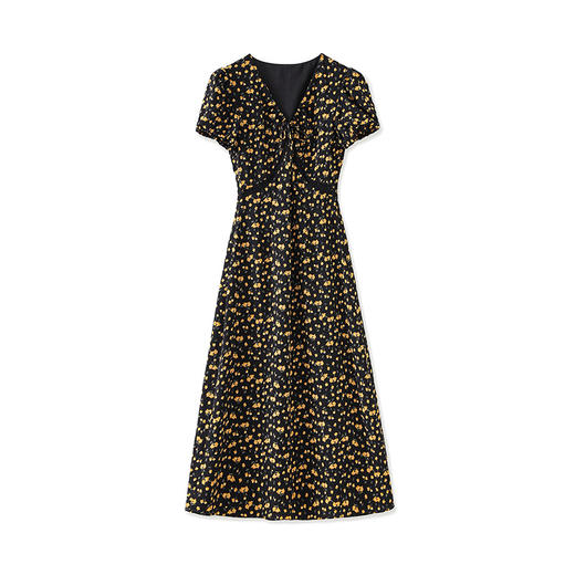 「高货wl」全新升级【铂金会员358/天猫479/差价121】(41307)洛诗琳法式小清新印花连衣裙2025夏季修身显瘦碎花雪纺裙wl41307 商品图4