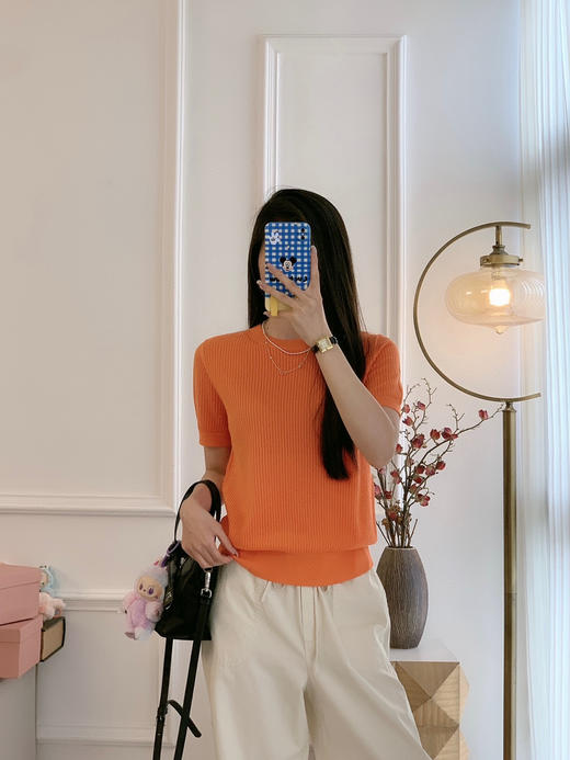 69-1 一手渠道货 LP 丝棉混纺 亲肤丝滑 螺纹圆领针织衫 商品图7