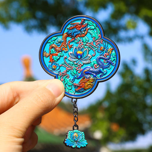 【龙纹琉璃砖】金属吊坠冰箱贴大英博物馆文物复刻创新磁吸贴冰箱贴 商品图1