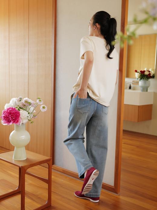 若童 可爱减龄 阔腿弹软 春夏轻薄牛仔裤 修饰腰臀显瘦 山林曦照 商品图3