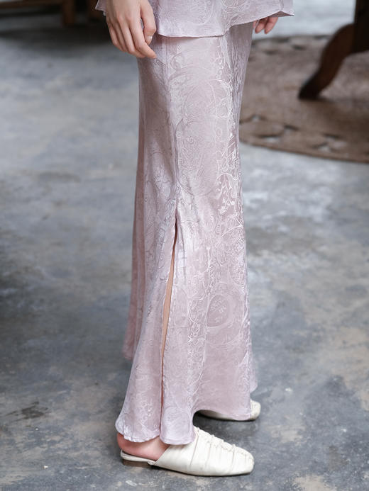 盛唐牡丹| Paisley纹真丝提花半裙 商品图1