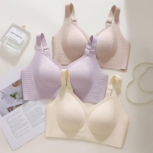 反重力提拉】时尚蕾丝小胸聚拢内衣女软支撑上托提拉防垂收副乳清风兰雪 商品图7
