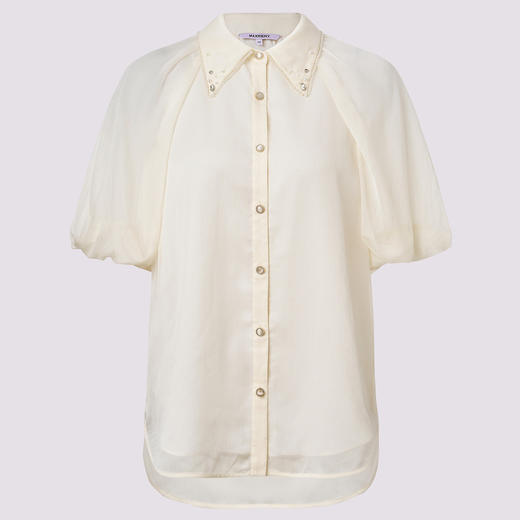 精致复古衬衫华丽钉珠上衣夏季女(货号:MF86TP014Y1001) 商品图0