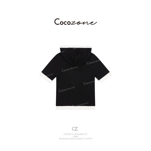 COCO ZONE 刘一一 设计感撞色边立领半拉链套头针织衫CD1A0241 商品图1