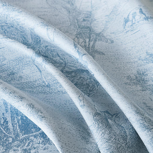 商超爆款【丝享高端新中式新氧冷循环炫彩提花席夏慕】蓝色 双立丝工艺 加快空气流通 散热排湿 商品图6