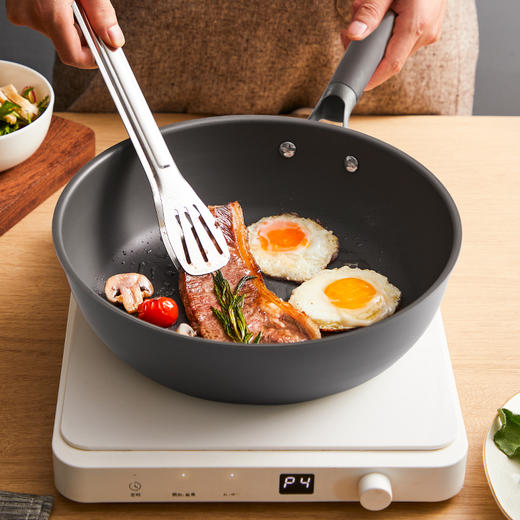 神田 云朵锅钛合金不粘锅 平底煎炒锅28cm 落栗棕 下单赠导热板+硅胶铲 商品图0