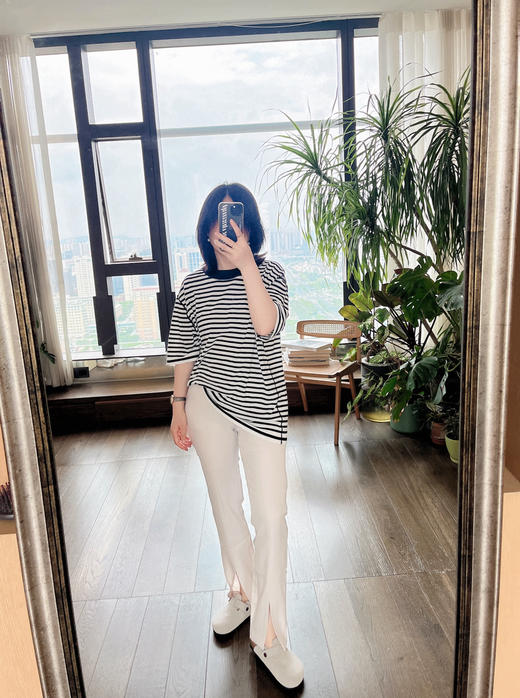 【体验款】噢蜜ooomeooo买一送一环保面料前开叉直筒裤 商品图1