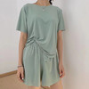 冰爽冰小莫皇后套装女夏季薄款纯色冰丝短袖短裤女士家居服两件套 商品缩略图2