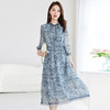 丁摩 【国风印花】2025夏季大码真丝连衣裙女100%桑蚕丝乔其字裙9818 商品缩略图5