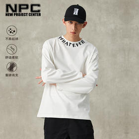 NPC潮牌领口印花圆领32支全棉卫衣舒适套头长袖秋冬上衣NP38TL07