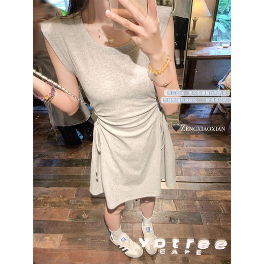 【169元任选2件】最后一波现货！2色侧边抽绳无袖连衣裙 商品图1