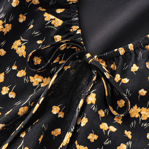 「高货wl」全新升级【铂金会员358/天猫479/差价121】(41307)洛诗琳法式小清新印花连衣裙2025夏季修身显瘦碎花雪纺裙wl41307 商品图2