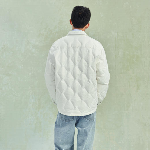 NPC潮牌白色logo肌理提花绗线羽绒服秋冬男士柔软休闲NP36DJ12 商品图1
