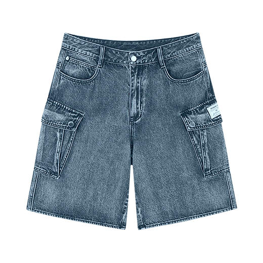 NPC潮牌重磅水洗工装牛仔衬衫短裤套装男做旧NP43DT15 商品图6