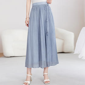 QS-72599652【真丝顺纡炒色】高腰显瘦中长裙子桑显瘦百搭桑蚕丝半身裙女9652