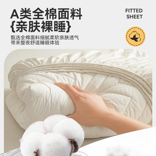 自然醒全棉波纹透气床笠床褥垫套家用卧室防滑褥子宿舍垫被席梦思保护垫薄软垫LN 商品图1