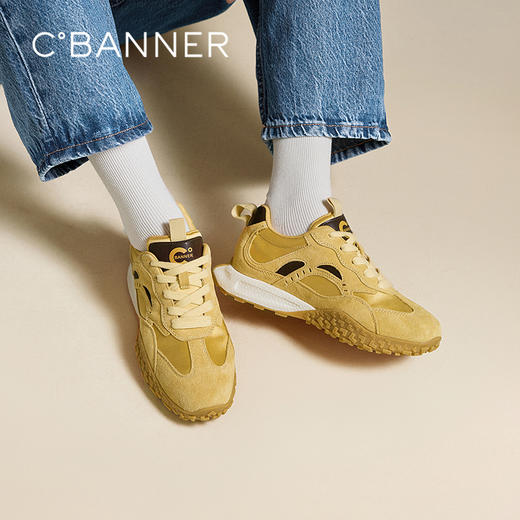 千百度厚底时尚德训鞋女款韩系增高复古运动休闲鞋A25405101 商品图0