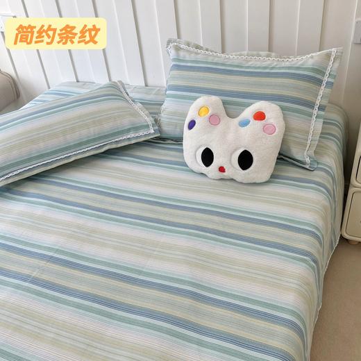 爆款特惠~新款原棉老粗布床单三件套全棉不起球春夏细纱棉花边式被单 商品图6