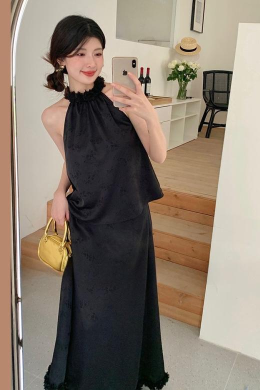 ELLA JADE 优雅立体花朵挂脖背心+高腰显瘦半身裙 20479 商品图1