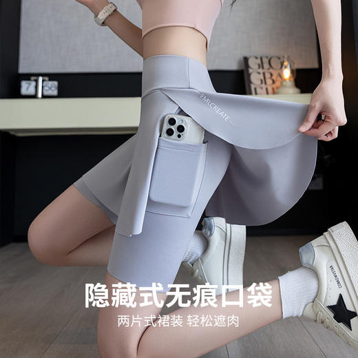 假两件大码裙裤女夏季外穿口袋三分鲨鱼裤防走光户外骑行瑜伽短裤 商品图2