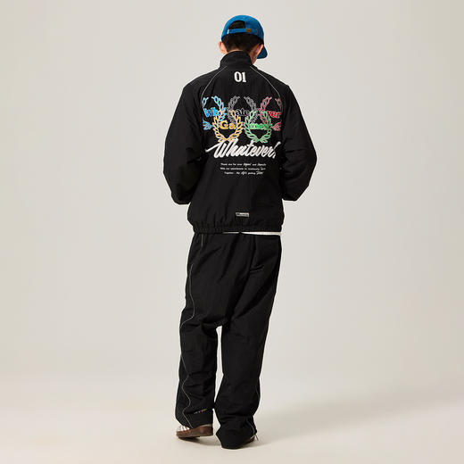 NPC潮牌运动系列反光条橄榄枝肌理感套装男酷夹克长裤NP47TJ15 商品图3