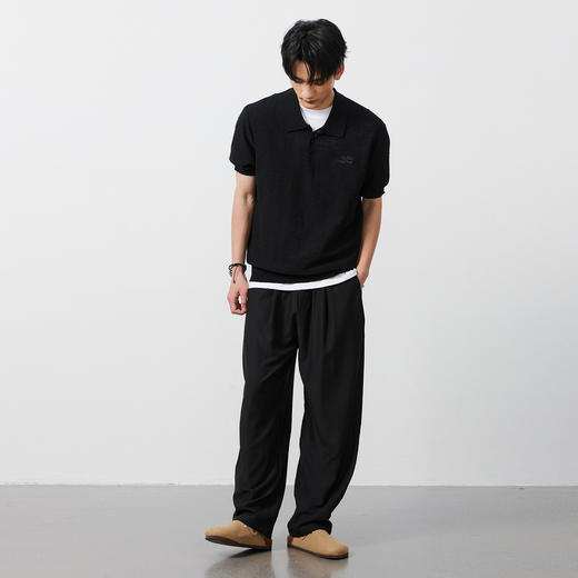 NPC潮牌字母刺绣logo针织翻领T恤男轻盈透气polo领亲肤NP54TS39 商品图1