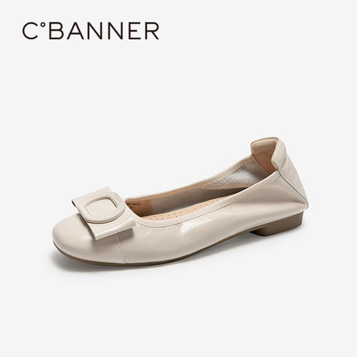 千百度低跟薄底浅口单鞋女小香风晚晚鞋平底芭蕾舞鞋A25420957 商品图1