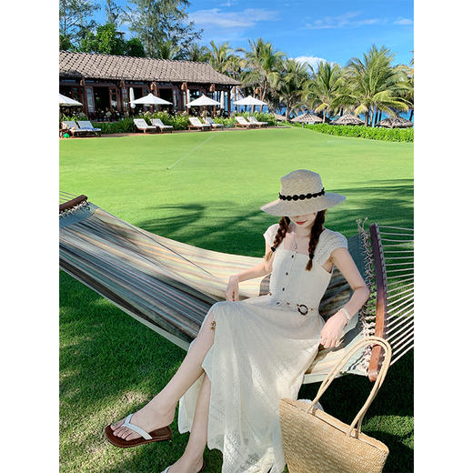 【折后再享2件88折】现货秒杀！微信打折价！度假风蕾丝裙摆连衣裙 日常289.99/件 立减100 秒杀189.99/件！！ 商品图4