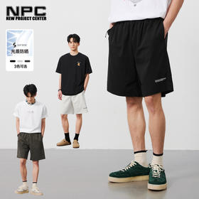 NPC潮牌字母印花【光盾索罗娜】休闲短裤男防晒抑菌松紧腰NP52TR26
