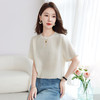 QS-12501517【真丝提花】丝绸原创女装桑蚕丝圆领T恤夏短袖打底衫女1517 商品缩略图0
