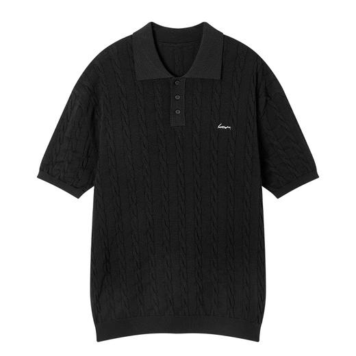 NPC潮牌复古老钱风刺绣logo针织绞花短袖POLO衫男舒适NP53TS21 商品图5