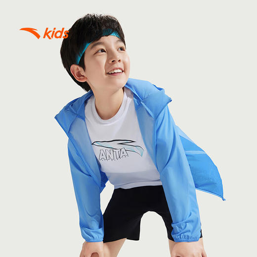 安踏儿童外套男大童防晒衣薄荷抗菌跑步系列梭织运动上衣352525606 商品图0