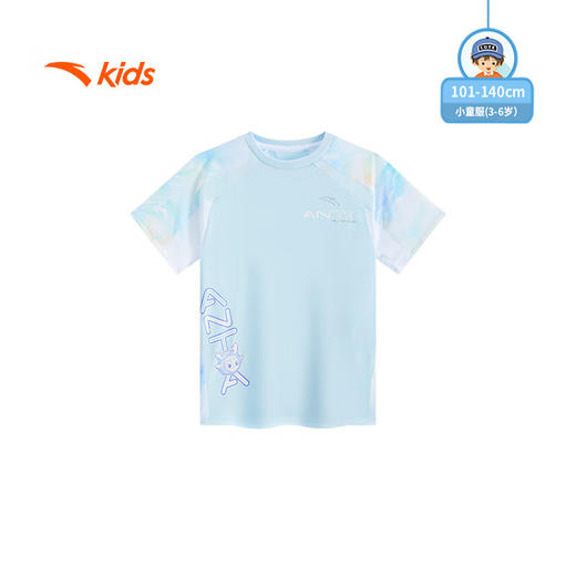 安踏儿童男小童短T恤2025夏水冷针织运动透气凉爽短袖352529102 商品图5