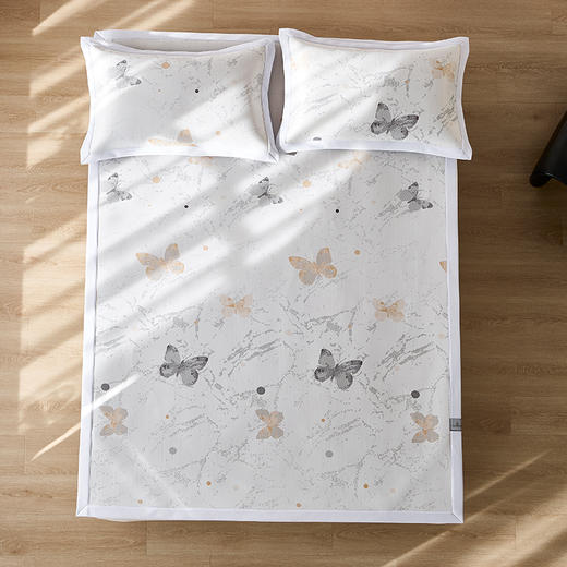 商超爆款【丝享高端新中式新氧冷循环炫彩提花席蝶舞星辉】咖色 强力抑菌面料 稳稳拿捏敏感肌 持久凉爽 透气舒适 商品图3