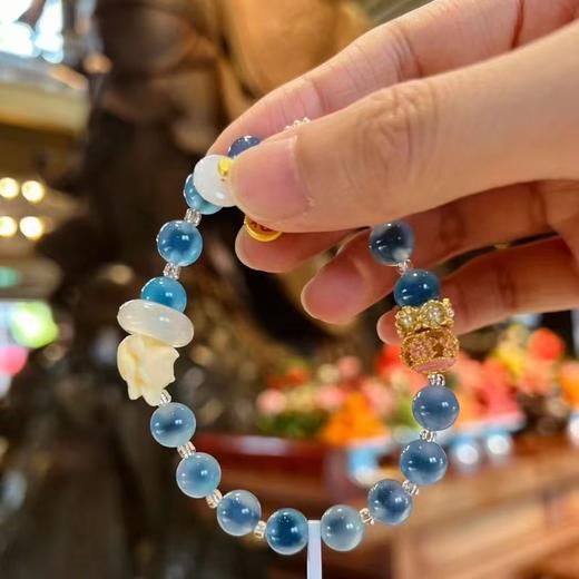 【普陀山】香灰瓷凤九狐狸手串粉瓷金箔琉璃手链国潮宫廷风转运粉晶 商品图8