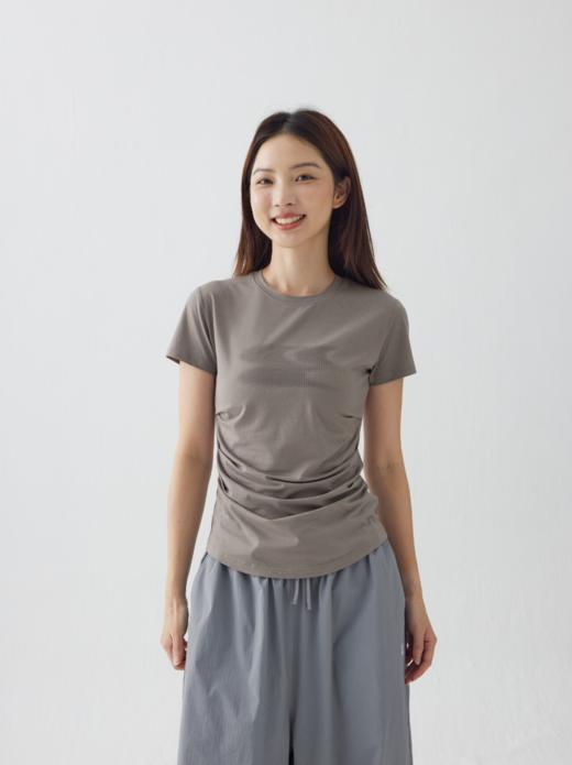 CryingCenter2025新配色凉感系列天丝莫代尔渐变logo褶皱收腰上衣 商品图8