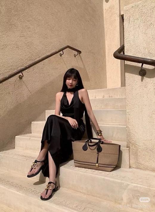 D060924托特包女帆布亚麻包通勤手提包大容量时尚腋下包 商品图5