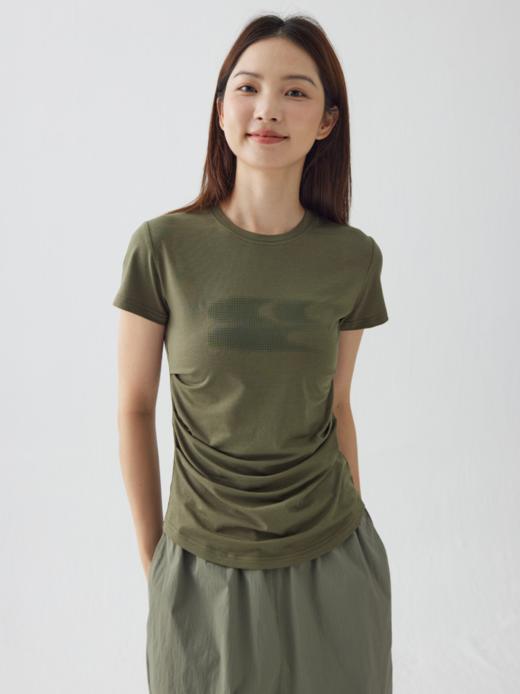 CryingCenter2025新配色凉感系列天丝莫代尔渐变logo褶皱收腰上衣 商品图5