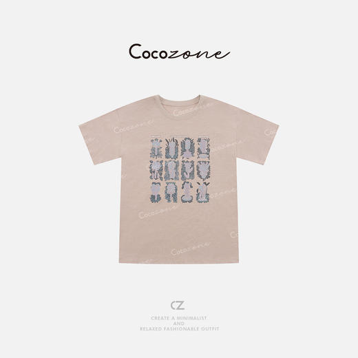 COCO ZONE 刘一一【100棉】亲肤透气质感圆领印花T恤CD1A0985 商品图1