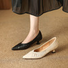 【预售5天】法式浅口软皮舒适高跟鞋新款低跟休闲通勤工作鞋四节单鞋女MLJ&C158 商品缩略图0