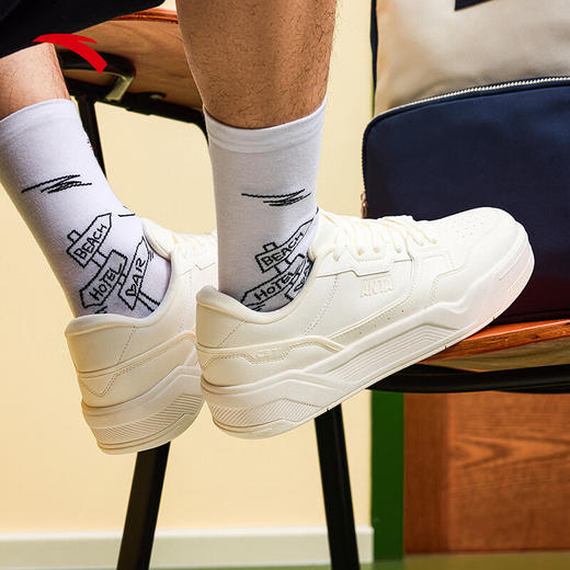 安踏C37板鞋丨软底舒适板鞋男休闲简约小白鞋滑板运动鞋112538022 商品图2