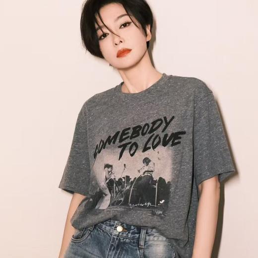 夏季新款【秦*同款印花字母休闲短袖】摇滚印花两色短袖T 不束缚透气性好 商品图0