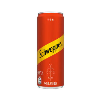 可口可乐（Coca-Cola）怡泉 Schweppes ginger 干姜水 汽水饮料 调酒 330ml*24 整箱装 商品图3