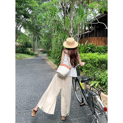 <曾小咸推荐>蕾丝花边背心阔腿休闲裤裙裤 商品图4