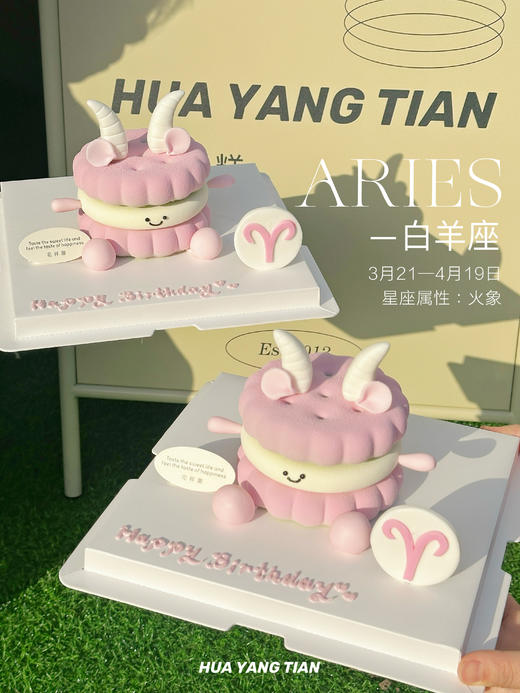 十二星座系列emoji饼干·慕斯蛋糕（翻糖有铁丝固定，食用蛋糕前需取出） 商品图4