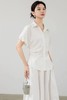 ESTELLICA 泡泡袖捏褶收腰白衬衫 20483 商品缩略图1