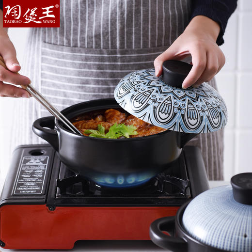 【﻿日风平煲】陶煲王日式砂锅炖锅家用燃气陶瓷煲汤锅石锅熬粥瓦罐煲汤小号沙锅 商品图6